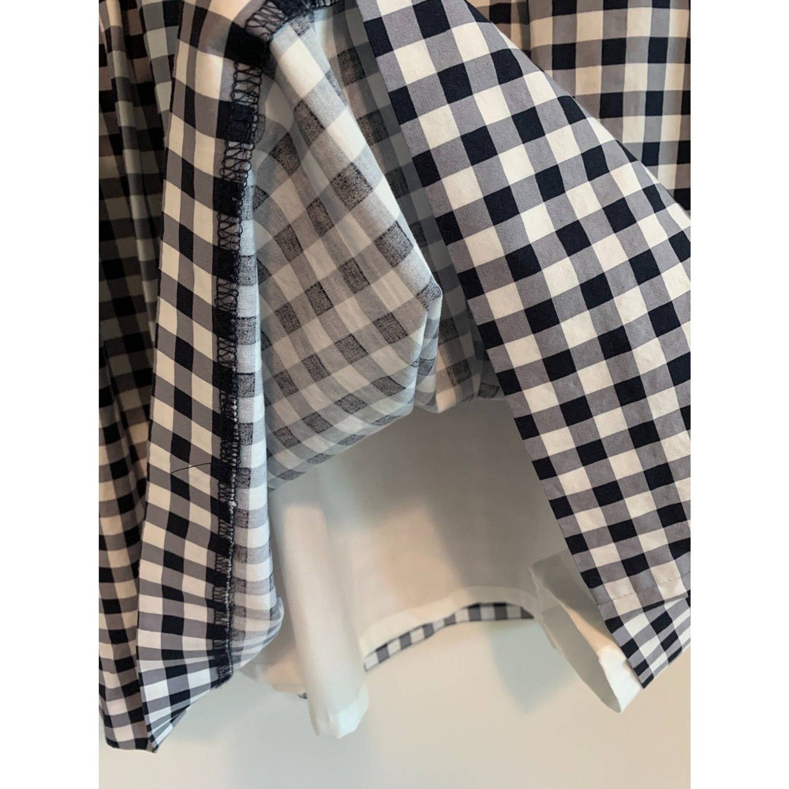 Talbots Navy White Gingham Fit & Flare Sleeveless Cotton Dress Preppy 8P