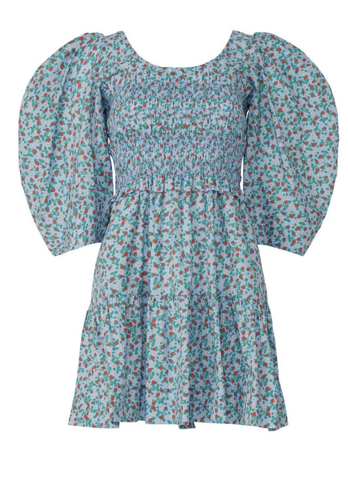 $495 Sea New York Blue Lilly Smocked Dress SZ L (US 10)