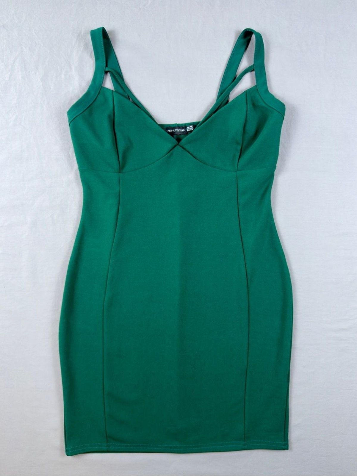 PrettyLittleThing Emerald Green Strappy Bodycon Mini Dress