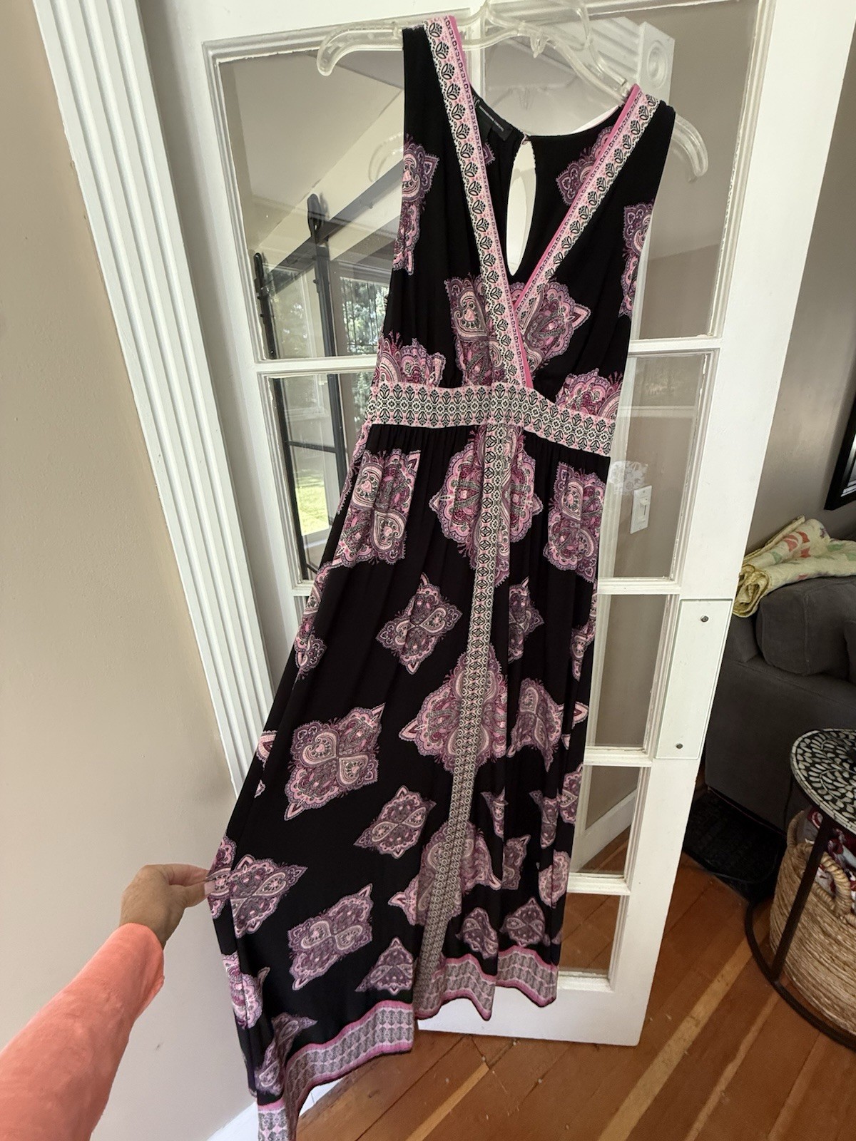 INC International Concepts Sleeveless Maxi Dress Sz Medium Geometric Bohemian…