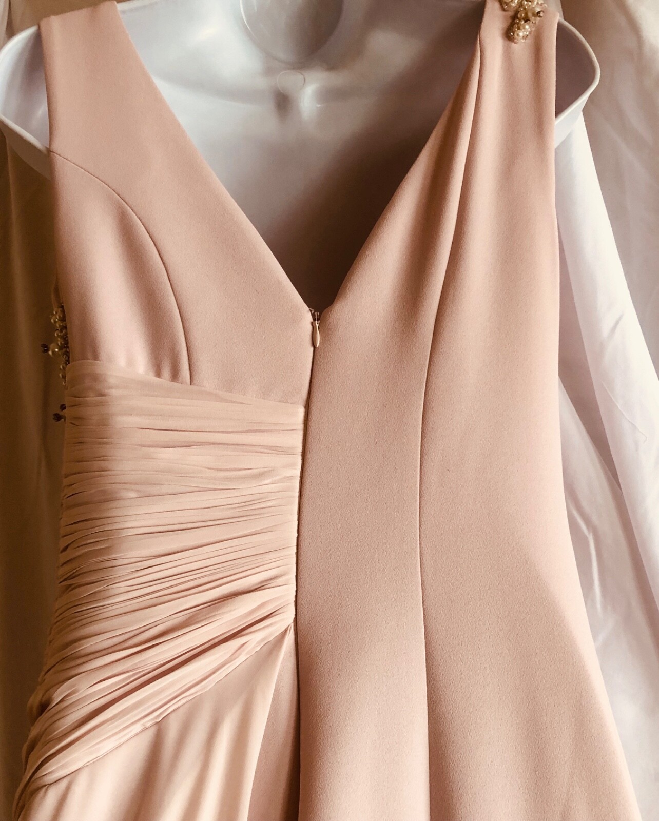 A-Line Gown Embellished Draped Contrast Layer /US6 IT42 S NWT