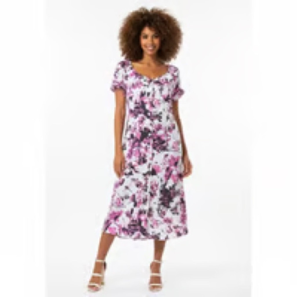 Jean Paul Gaultier for Target Floral Shirt Dress Midi Purple Size Medium EUC