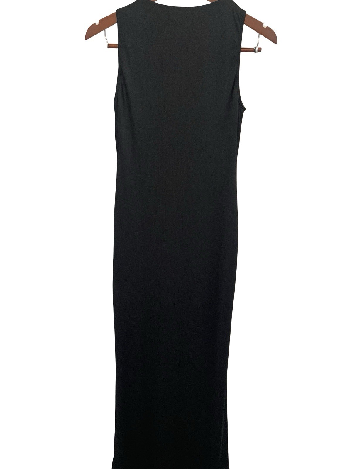 Popilush Shapewear Shine Deep V-Neck Twist Hourglass Maxi Dress Black