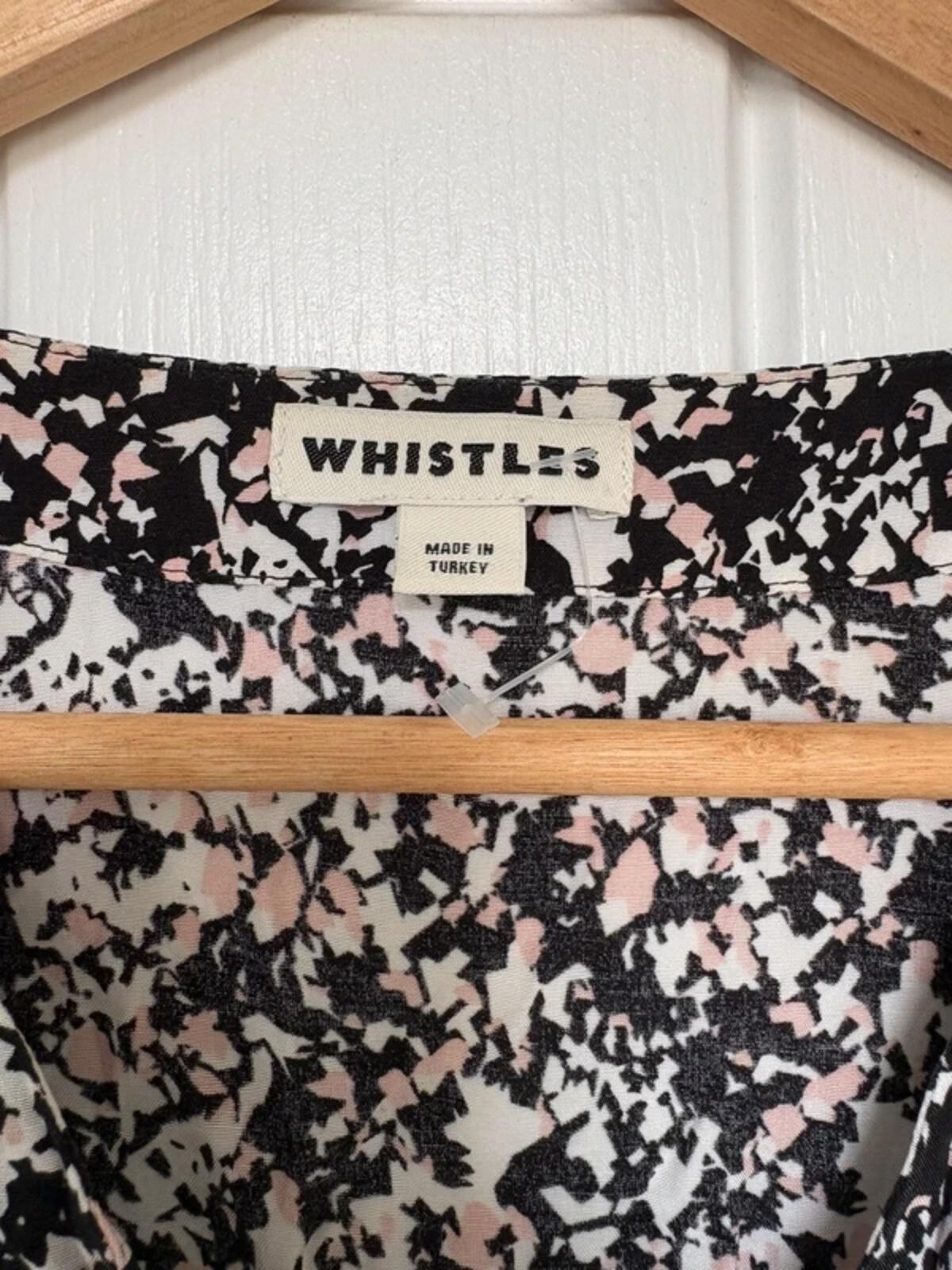 Whistles Black Pink & White Shift Dress with Pockets Size 10