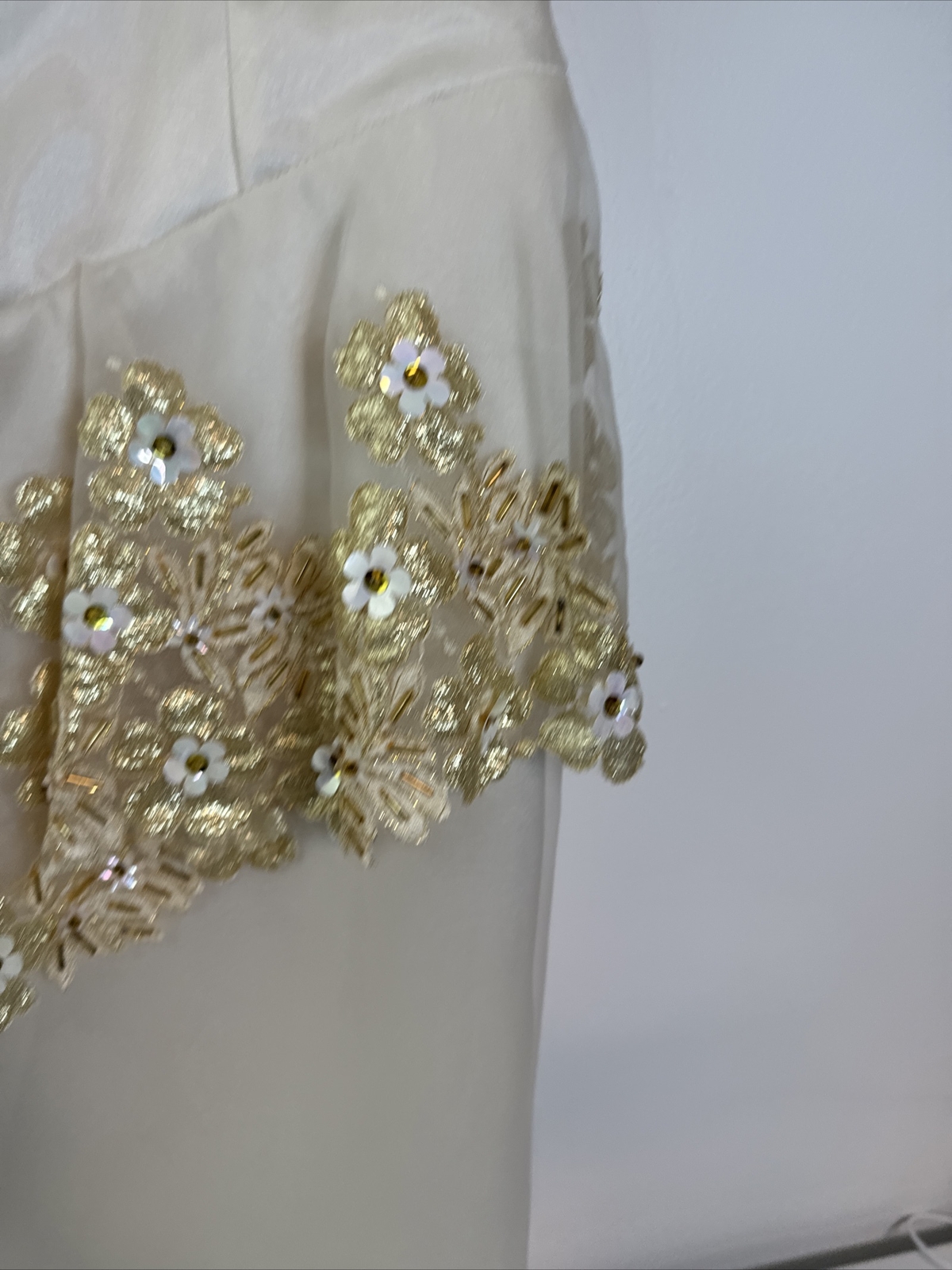 Custom Tailored Unbranded Dry Clean Only Brushed Silk, Hand Embellished Dress
