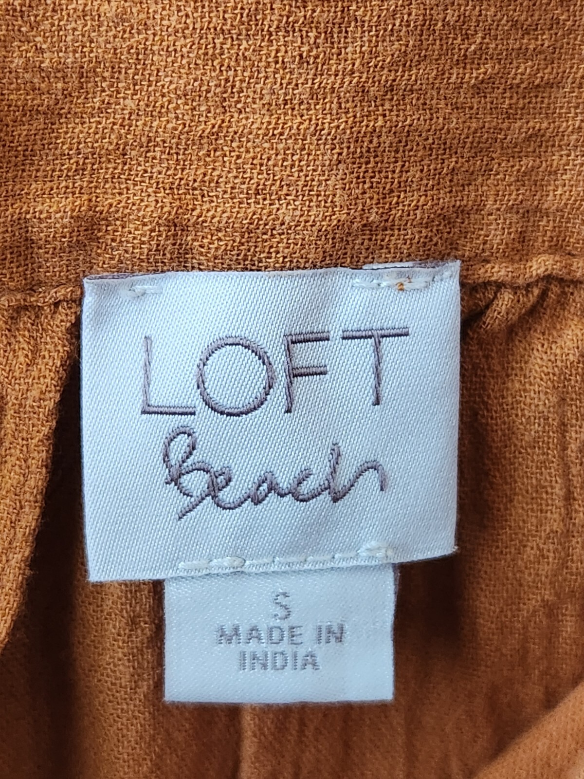 LOFT Beach Tie Strap Swing Dress Burnt Orange Size Small