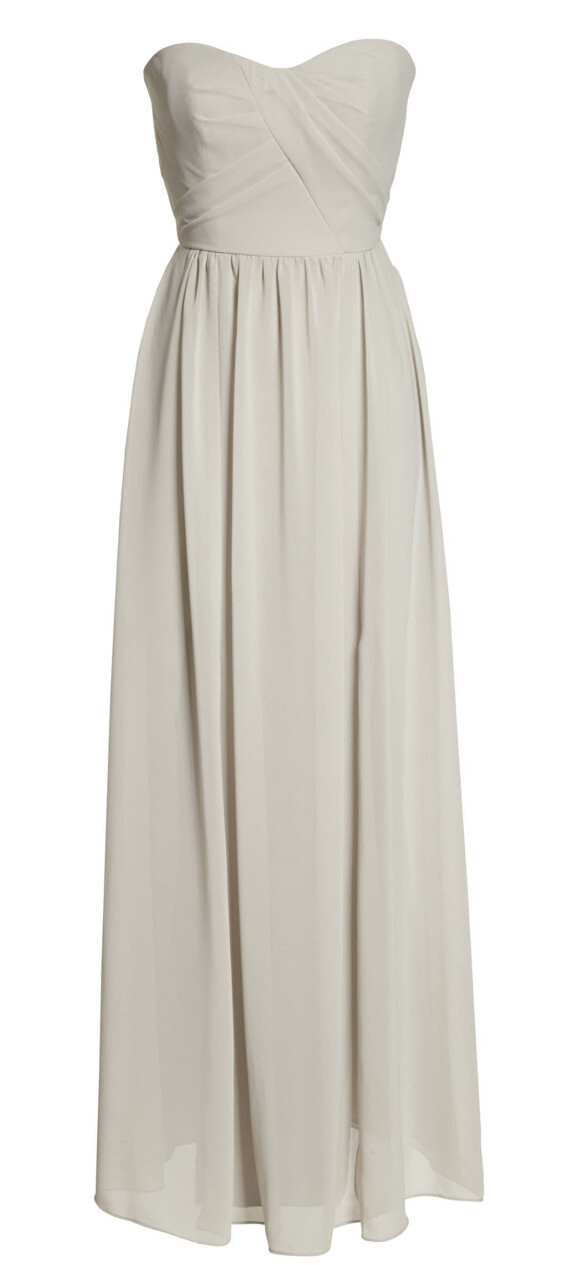 SOCIAL BRIDESMAIDS Strapless Formal Gown Chiffon Nude Bridesmaid Women’s 8