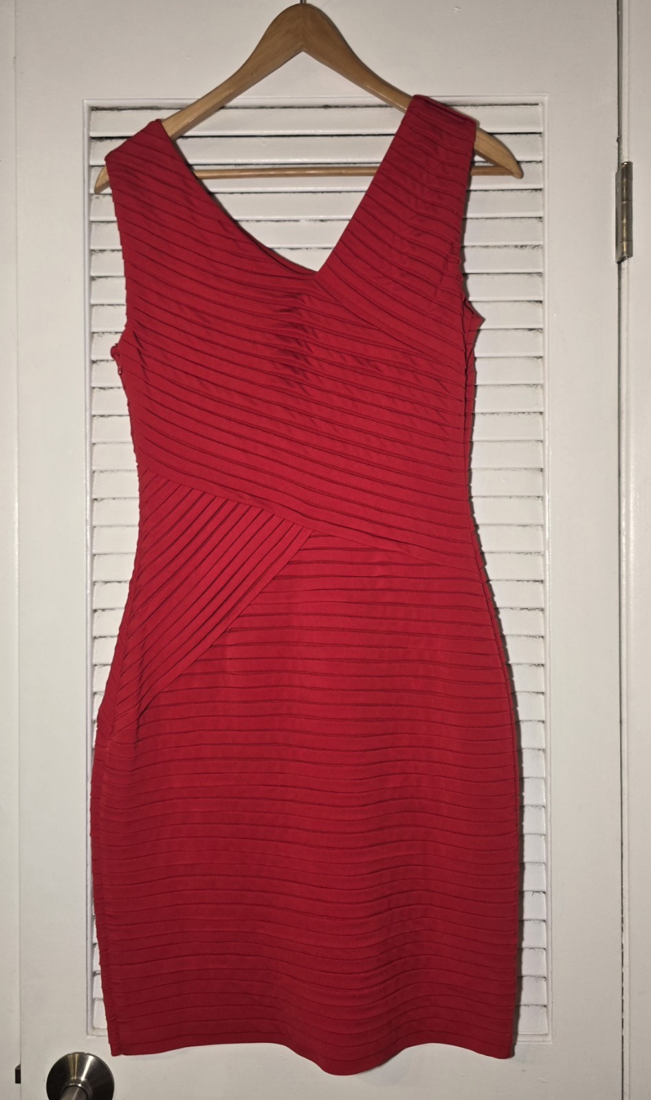 CALVIN KLEIN $128 Tiered Sleeveless Red Dress Size 6