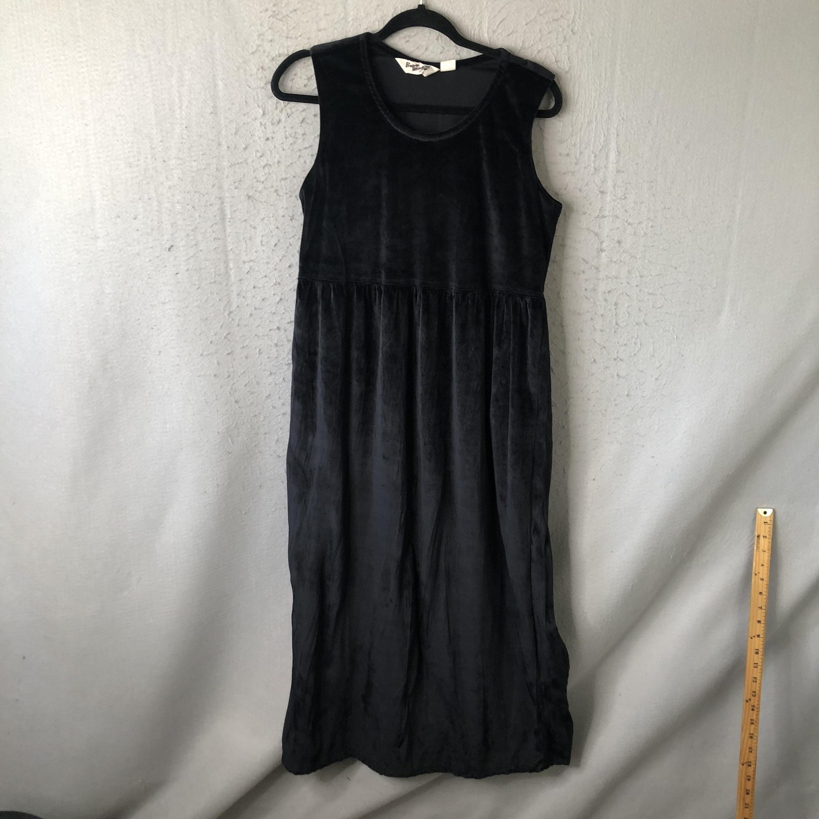Whimsigoth Dress Womens 6 Black Velvet Maxi Tank Sleeveless Party Formal