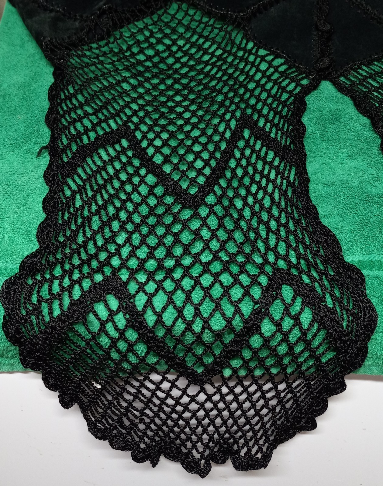 Ashley Stewart Suede Top With Attached Crocheted Bottom Very Unique 26W