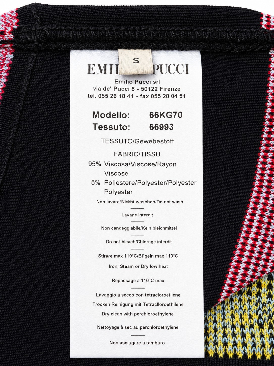 Emilio Pucci Knit Fit & Flare Pleated Midi Dress Geometric Print Size S