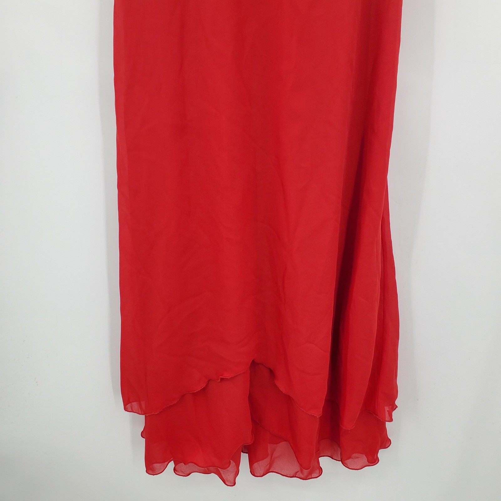 Molly Malloy Evening Red Sequin High-Low Gown Dress Size 14 Sleeveless Formal
