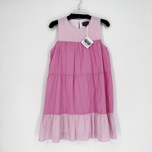Duffield Lane Pink White Striped Adele Tiered A-Line Dress Size Small NWT Lined