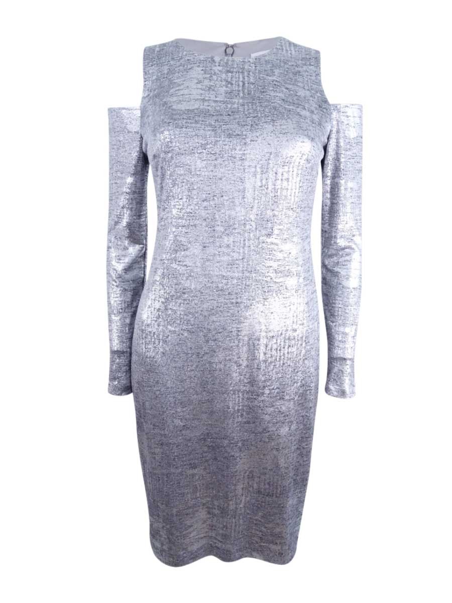 Calvin Klein Women’s Cold-Shoulder Sheath Dress 191797889067