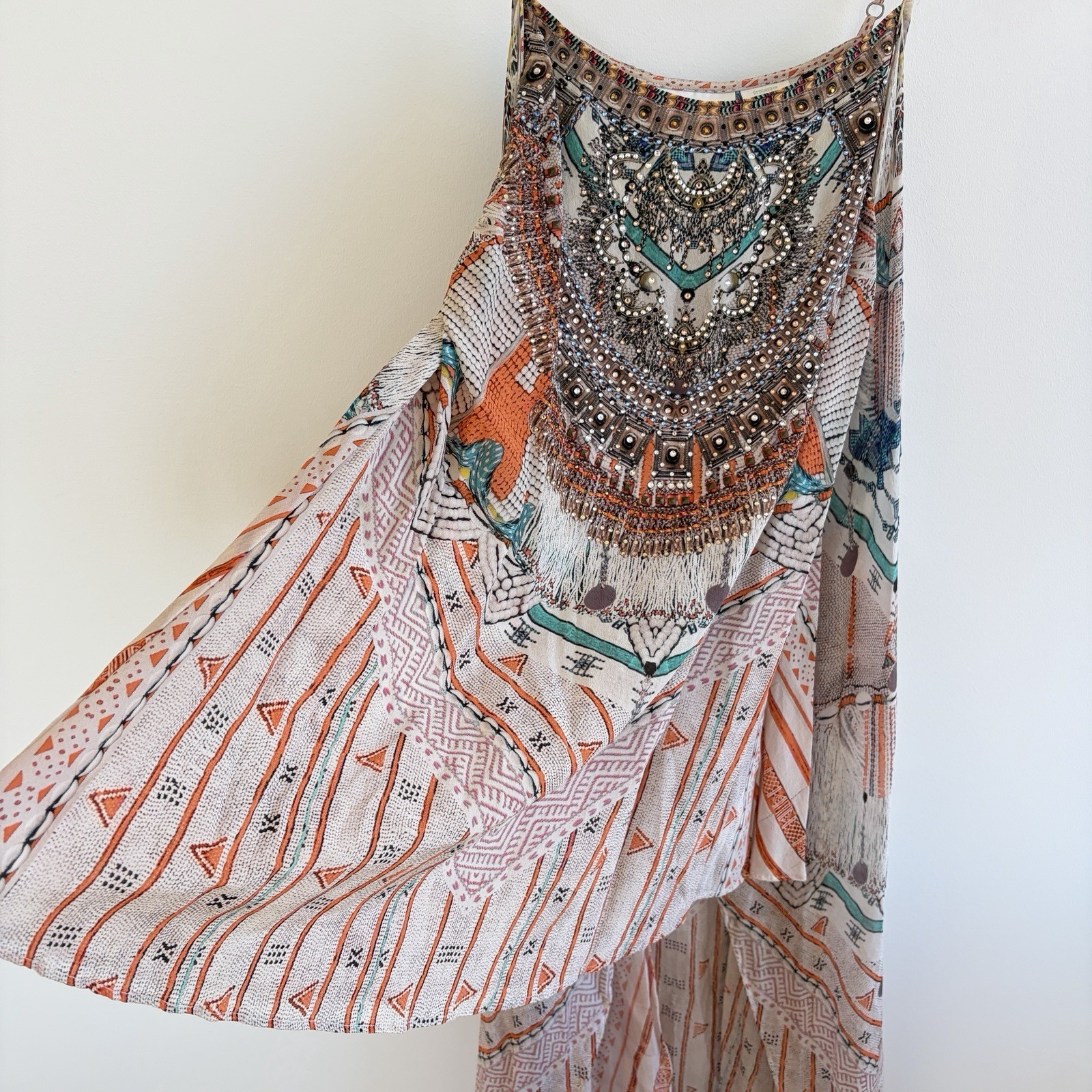 Camilla Dress Desert Rose Size Medium M Silk Overlay High Low Resortwear Flowy