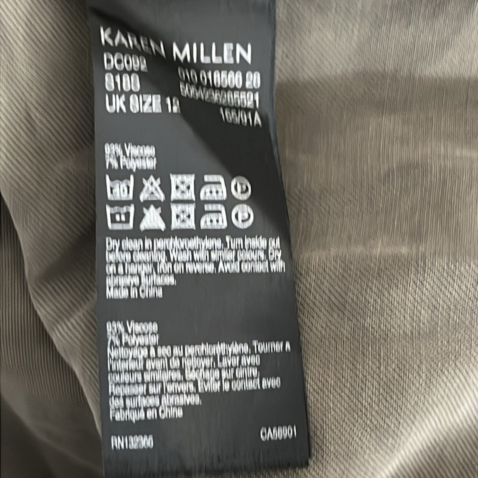 Karen Millen Belted Sleeveless Utility Dress in Khaki Green – Size 8