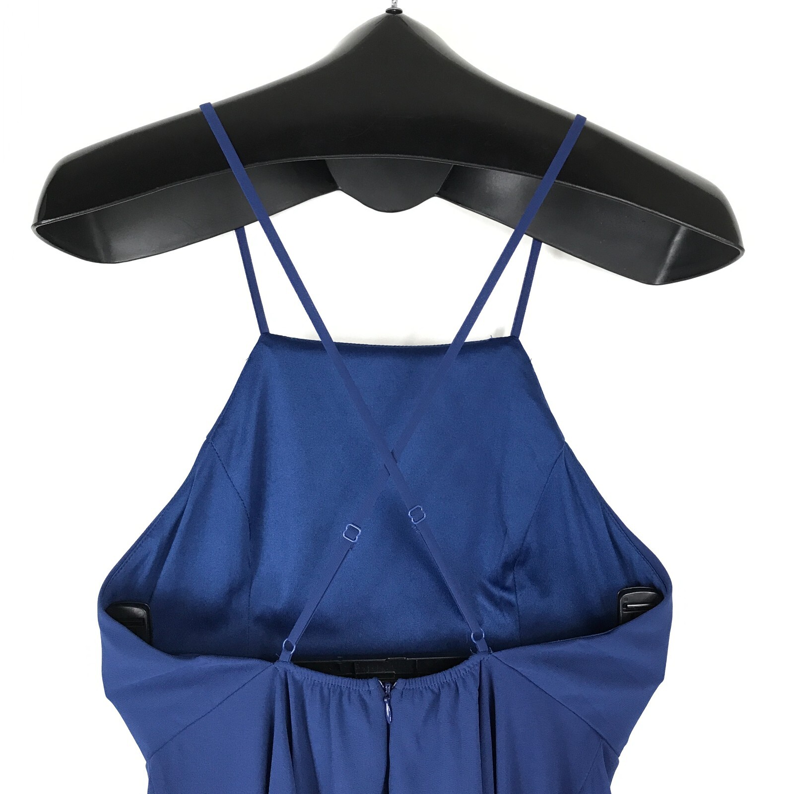 Lulus Letter of Love Navy Blue Backless Skater Dress Women’s Medium Zip Chiffon