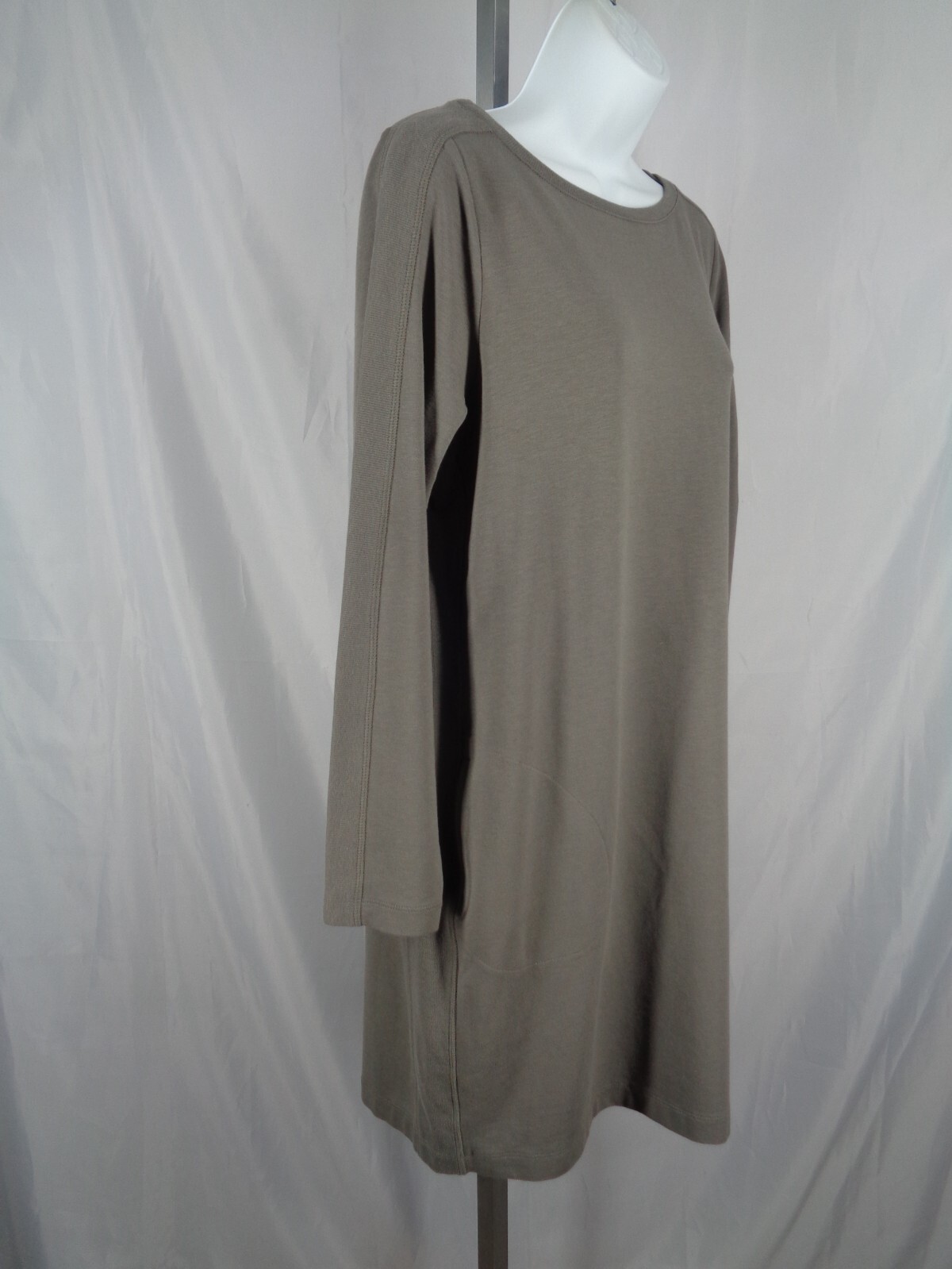 Pure Jill J Jill Harmony Portobello Dress Sz Medium Ribbed Trim Pima Cotton New