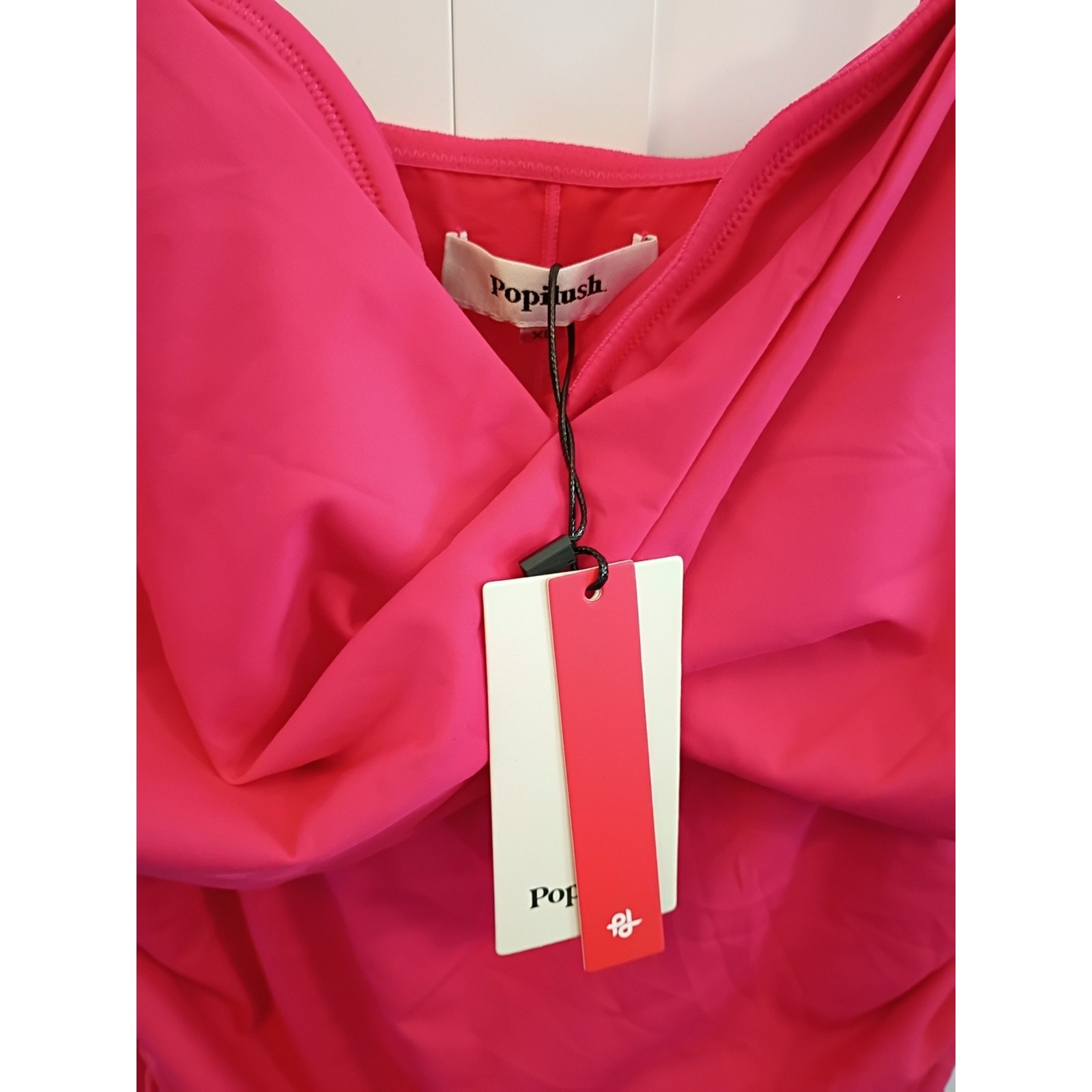 NWT Popilush Ruched Pink Maxi Dress with Spaghetti Straps Size XL Shapewear