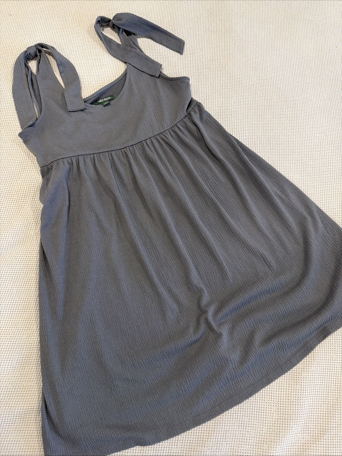 Mini Grey Wild Fable Tie Strap Flowy Dress Size Medium