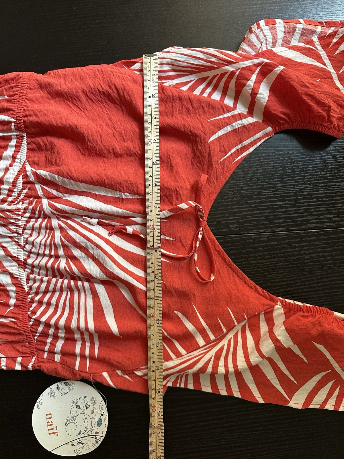 NWT Naïf Coral Tropical Leaf Print Off Shoulder Maxi Dress Size S