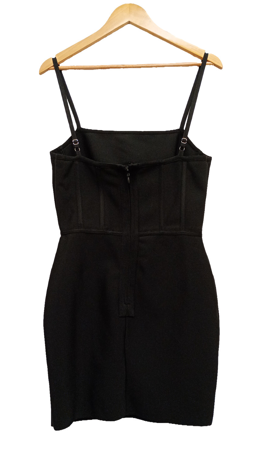 PrettyLittleThing Black Corset Bodycon Mini Dress – Size UK 12