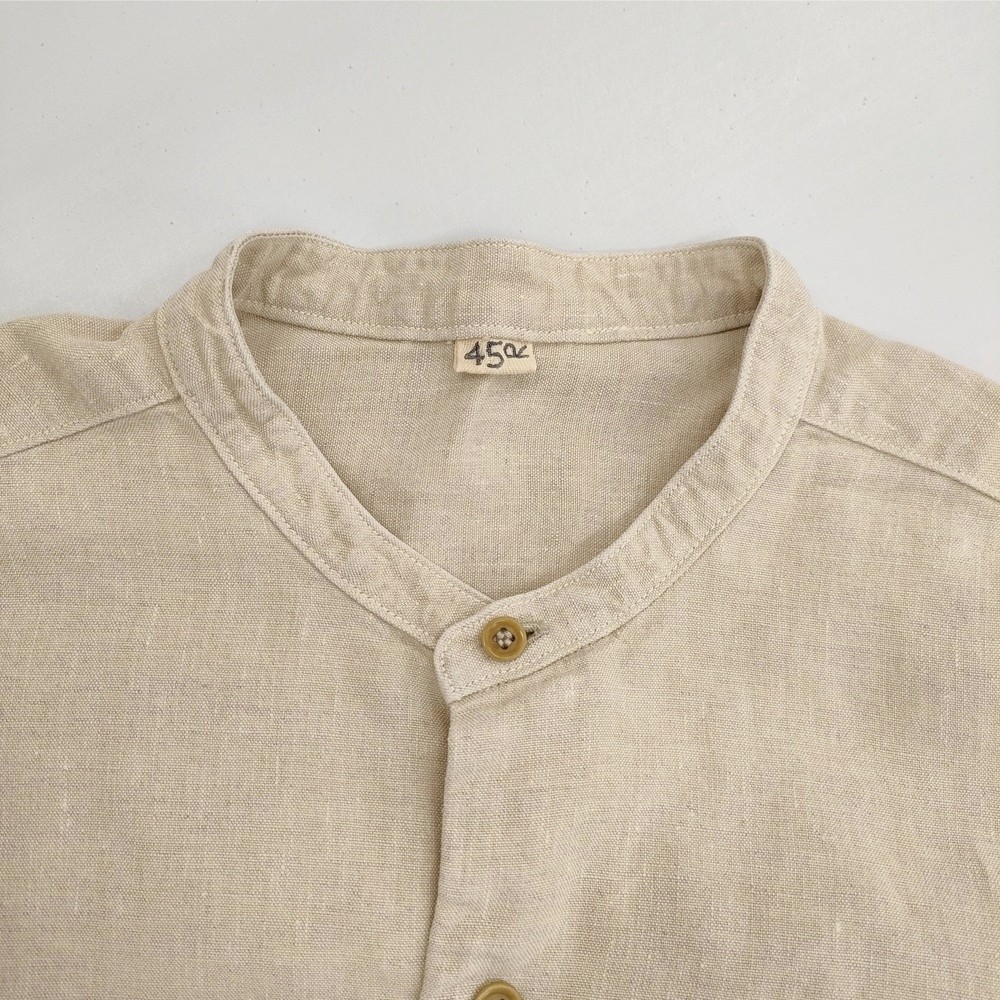 45R/45rpm Linen 908 Ocean Smock Pullover Shirt dress beige 6-0329M♪