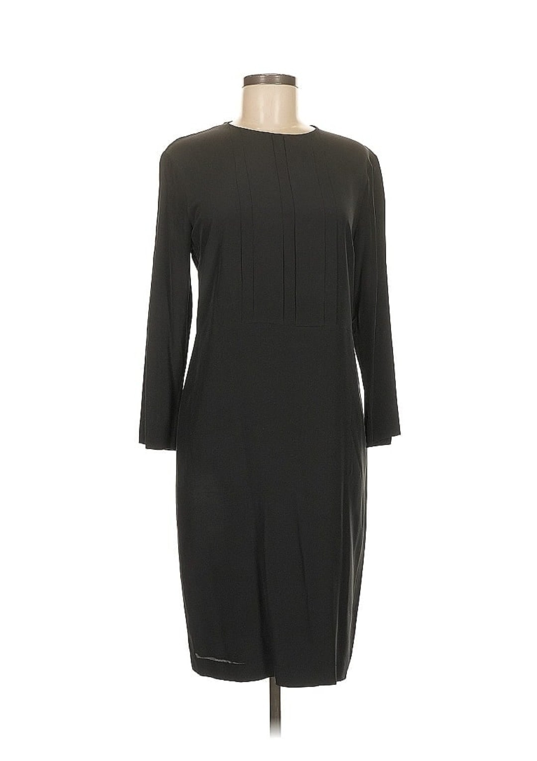 Miu Miu 100% Silk Satin Black Business Dress Size 44 S/M US 4 Lightweight
