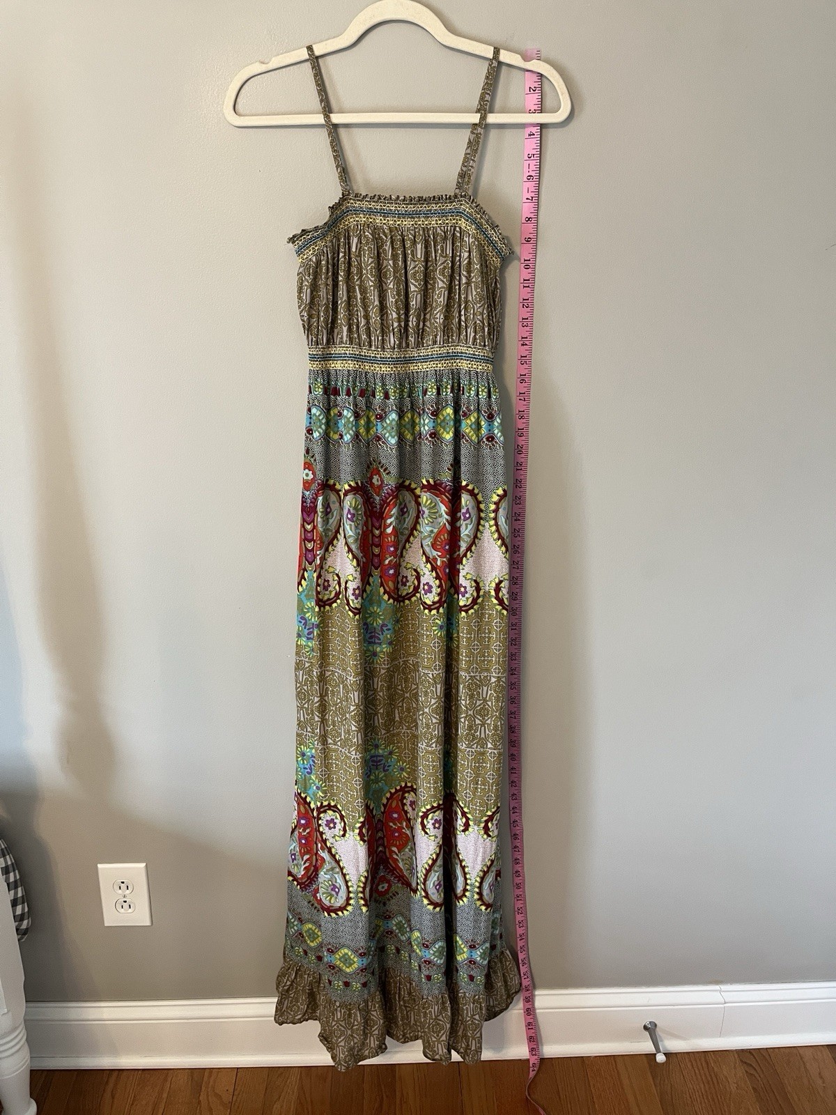 World Market Boho Maxi Dress Paisley Women’s S/M Lightweight 100% Cotton