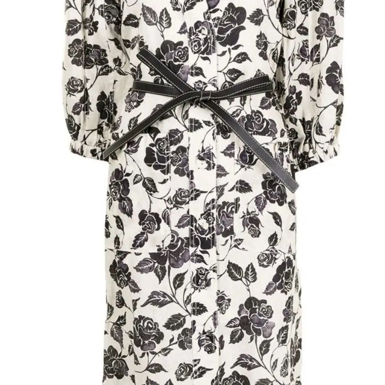ZIMMERMANN Lovestruck Floral Linen Midi Shirt Ballon Sleeve Dress luxury Easter