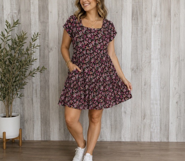 NATURAL LIFE Berkley Short Mini Dress Ditsy Floral Boho Cottagecore Romance XS/S