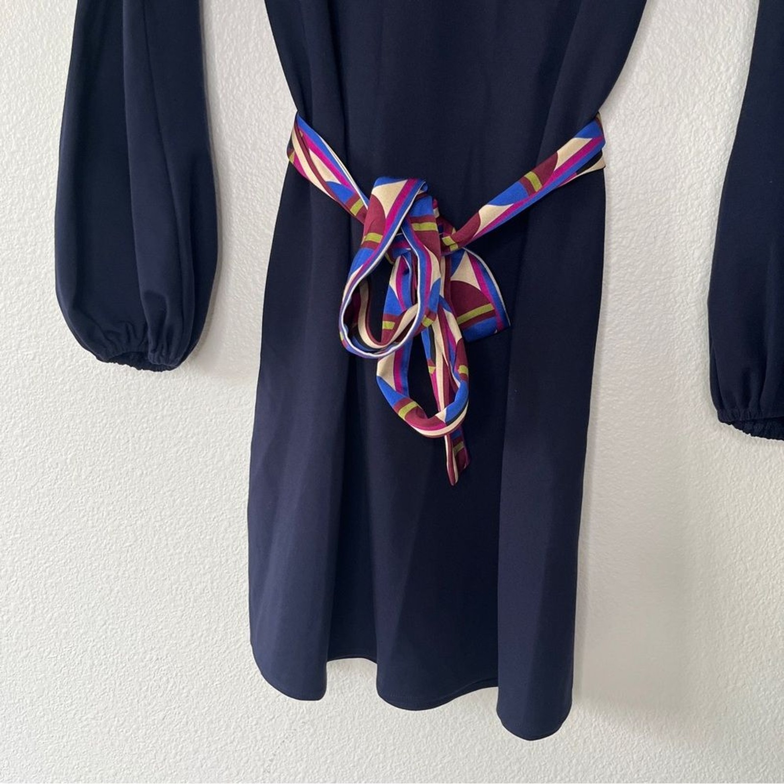 Cartolina Emma Ponte Raglan Sleeve Dress in Navy Blue Size XS Retro Boho NEW