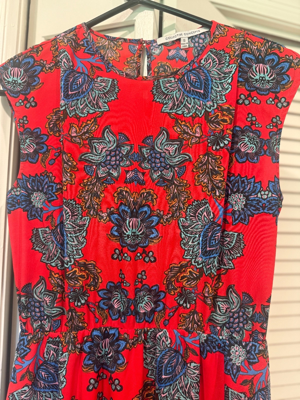 Collective Concepts boho print dress empire waist statement party colorful Small
