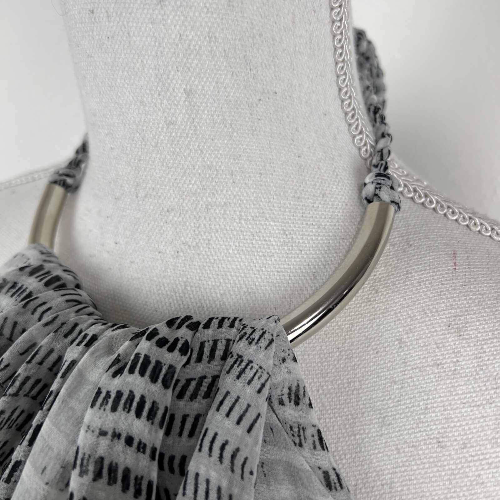 A|X Armani Exchange Dress Women 10 Grey Halter Tie Neck Sleeveless Belted
