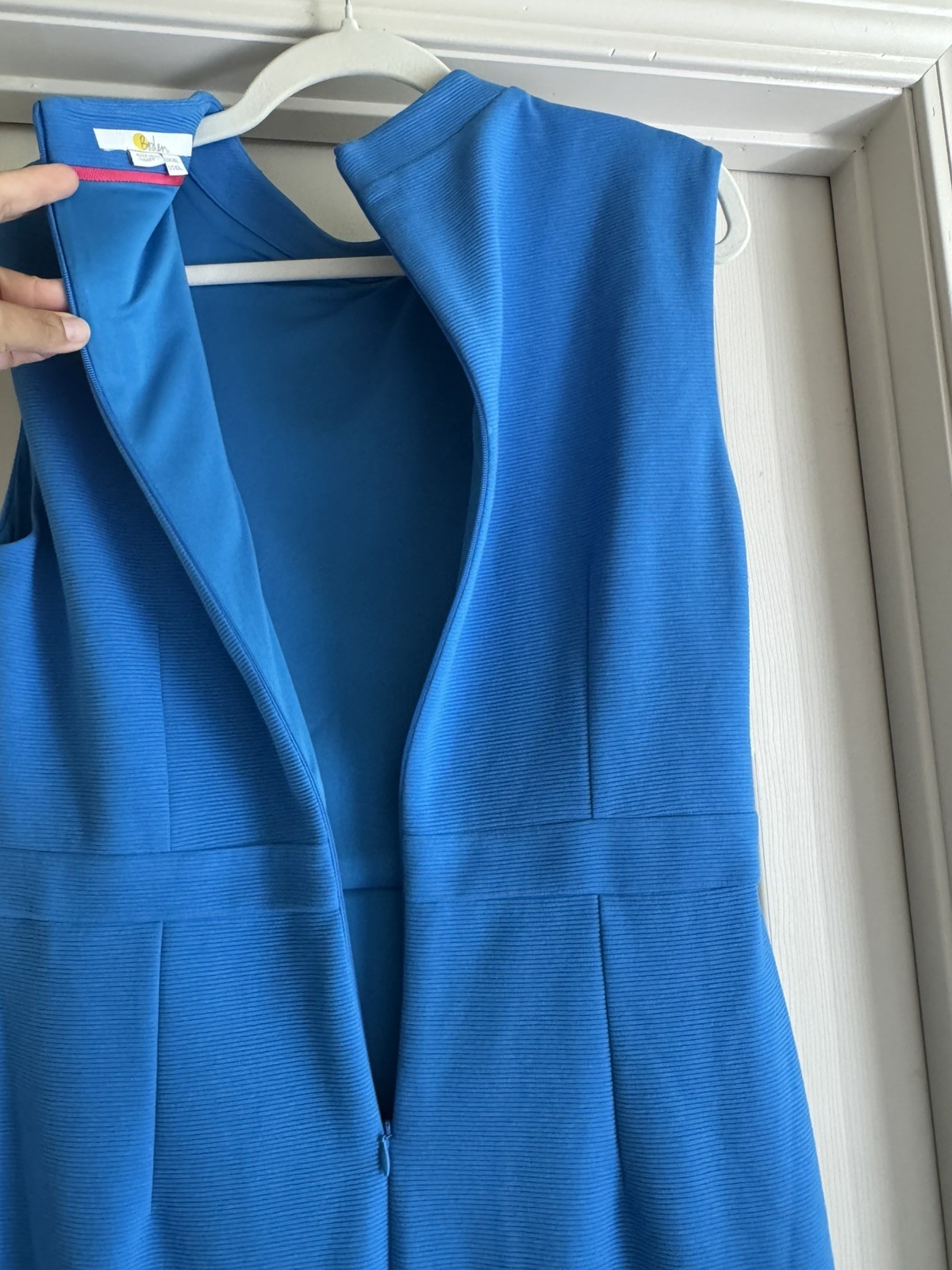 BODEN Womens Sleeveless Sheath Dress US 10L Seafoam Blue Cotton Blend