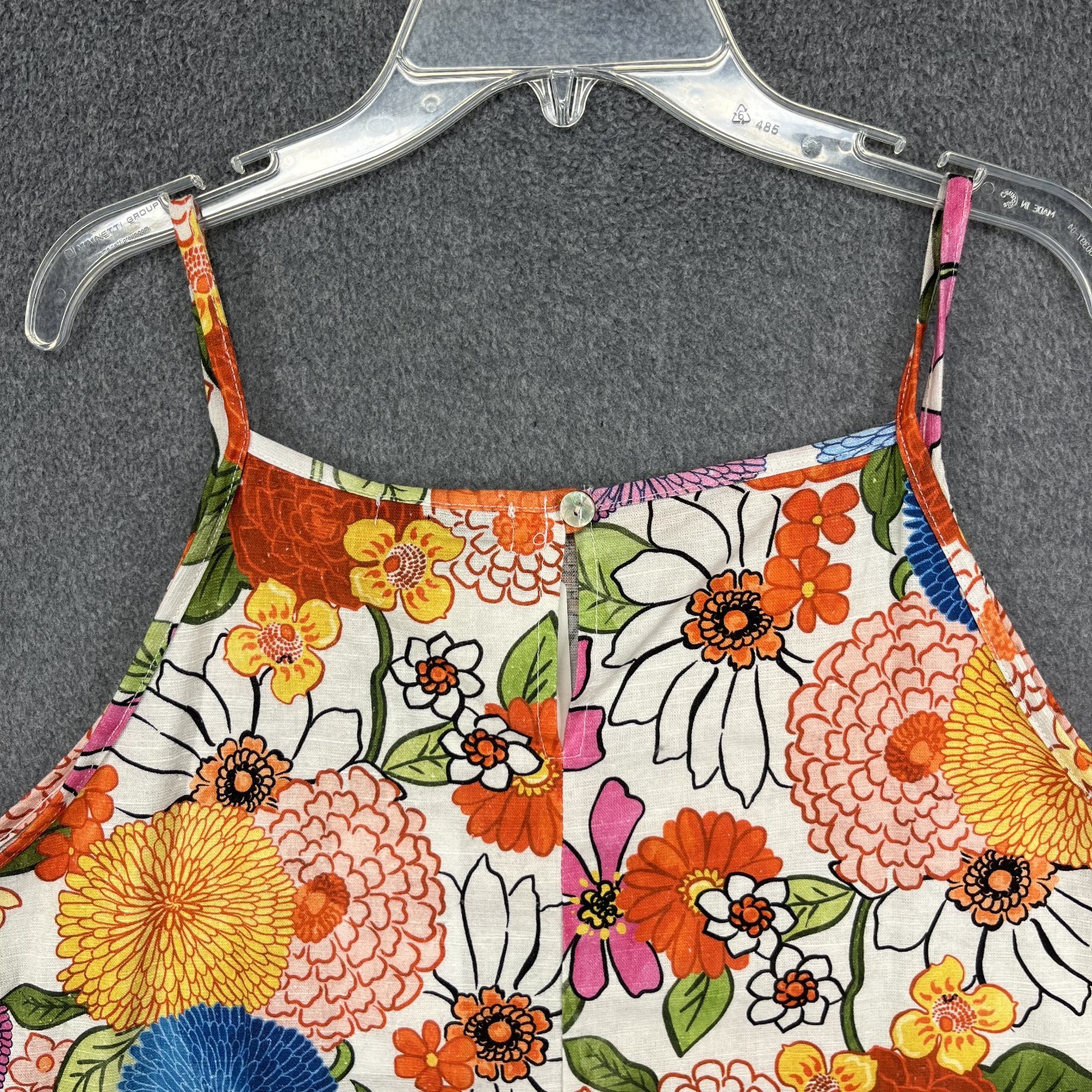 Lungo L’Arno Linen Blend Dress Womens Large Tropical Floral Print beach