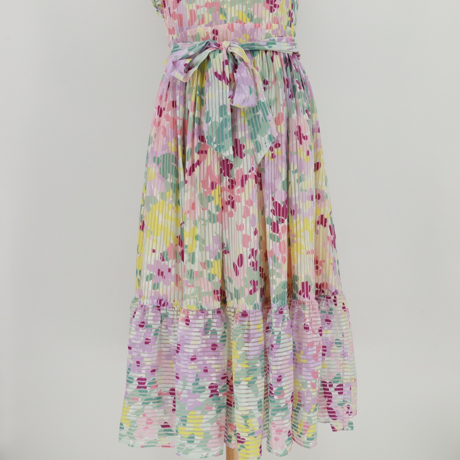 Kate Spade New York Painted Petals Burnout Midi Dress Flutter Sleeves Size 4