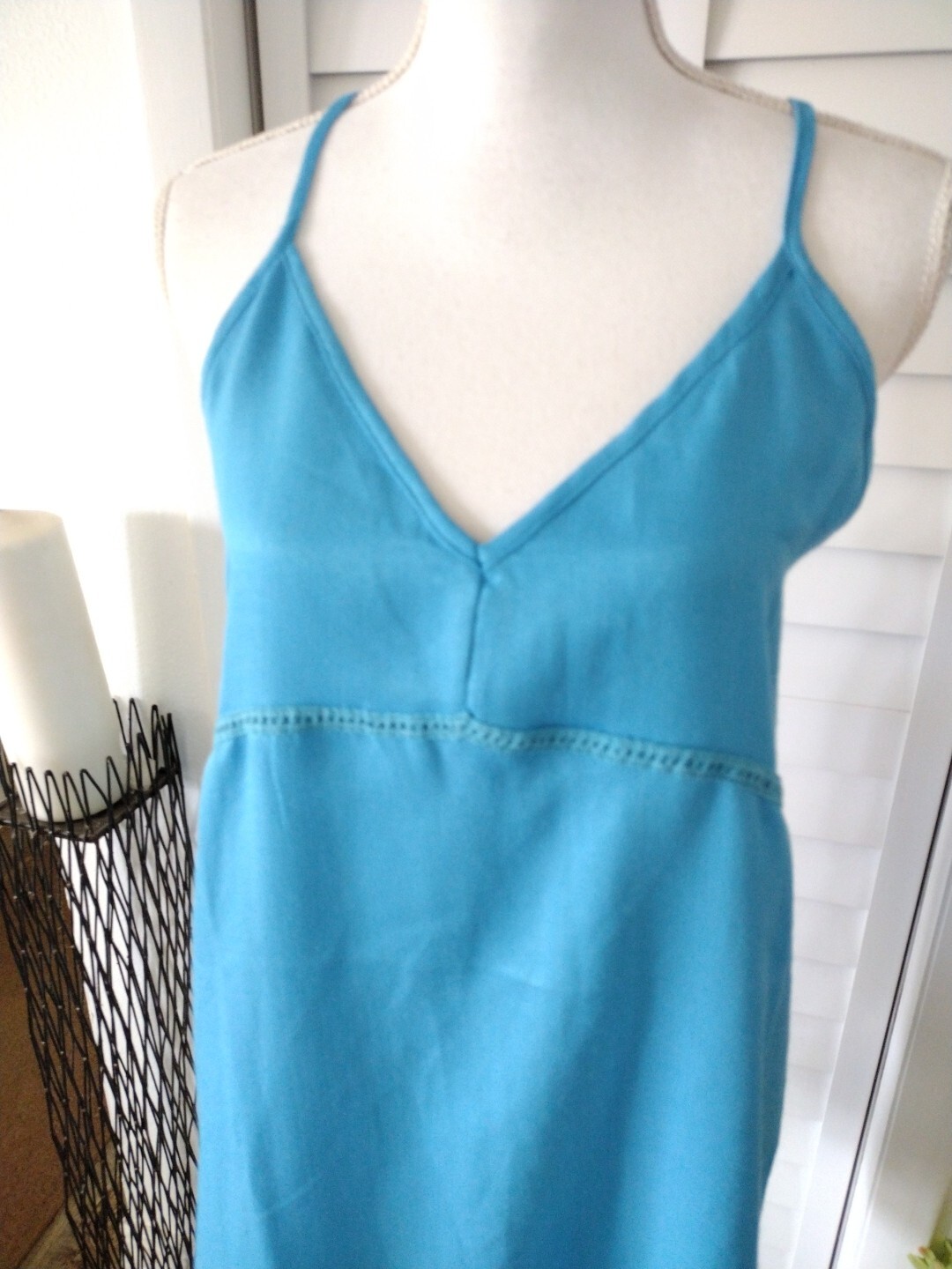 Laundry Shelli Segal blue adjustable spaghetti strap lightweight mini dress Sz L