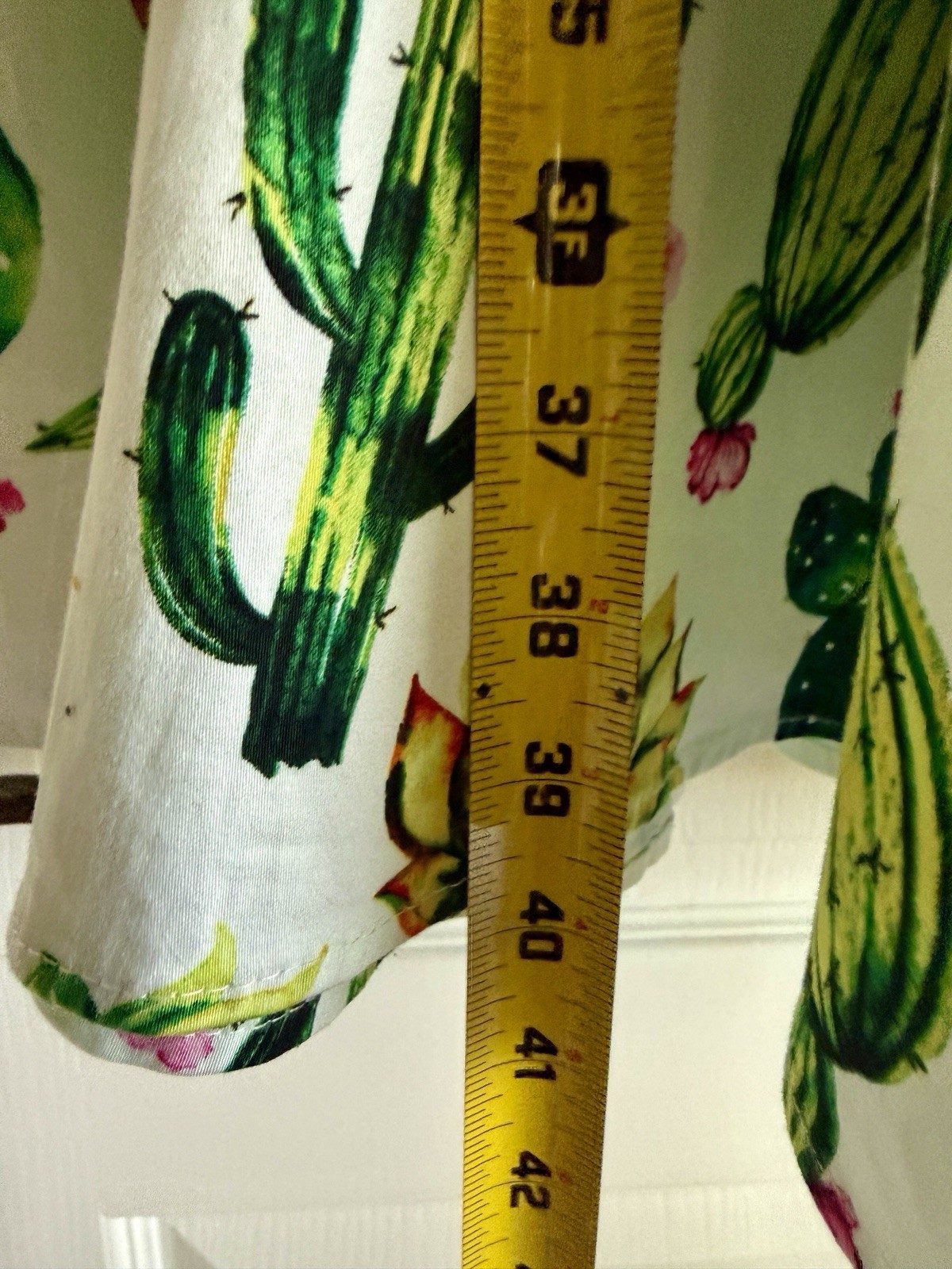 Eva Rose Cactus Succulent Print Fit Flare Dress USA Cotton Large Pockets