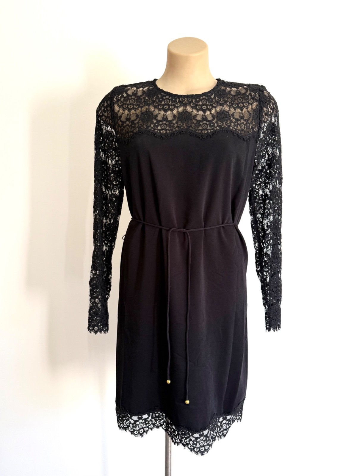 ZIMMERMANN Black Crepe Lace Shift Dress Size AU 1 US 6-8 UK 10 BNWT RRP $350