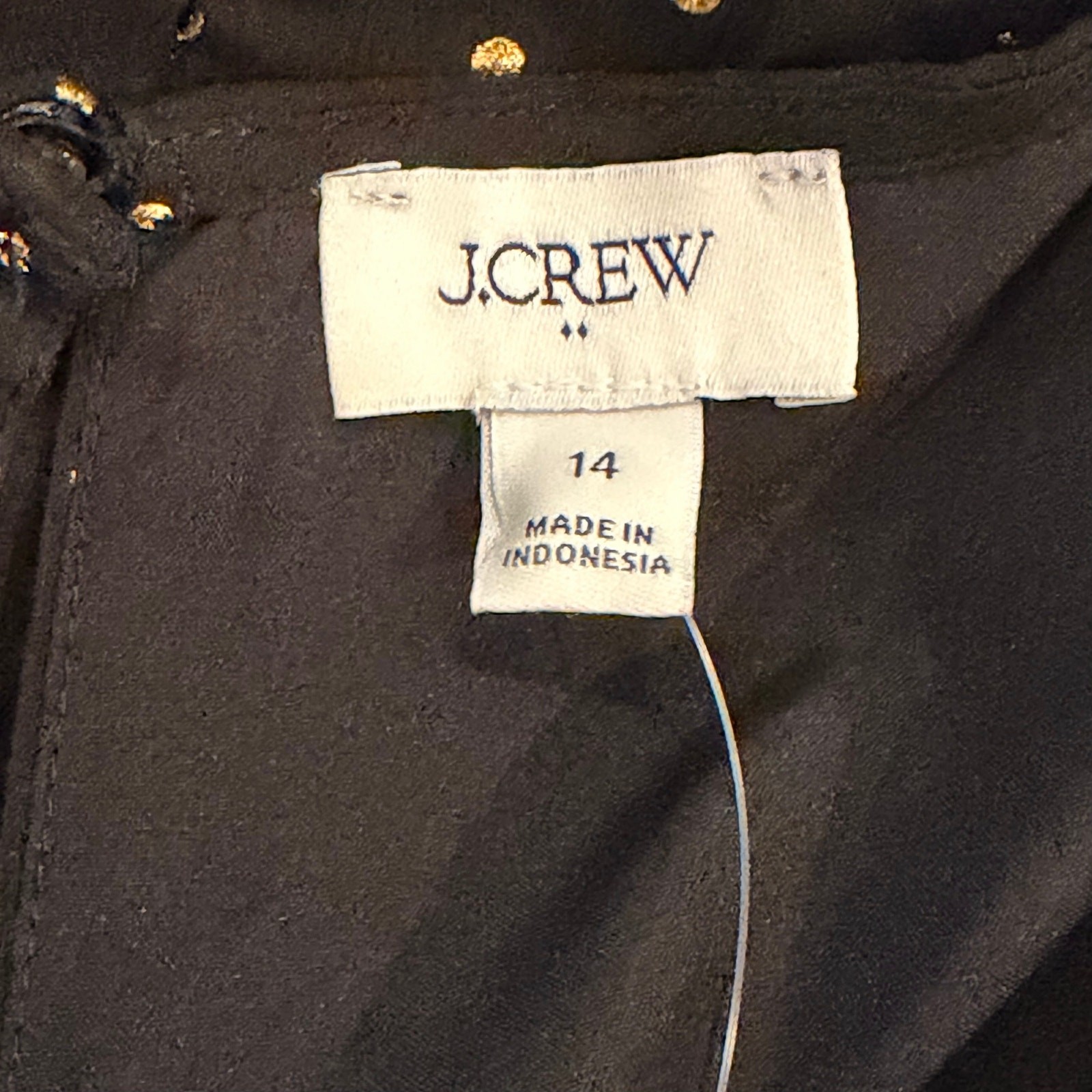 J.Crew Factory Polka Dot Tiered Chiffon Dress LBD Velvet Bow Date Trip CP905 NWT