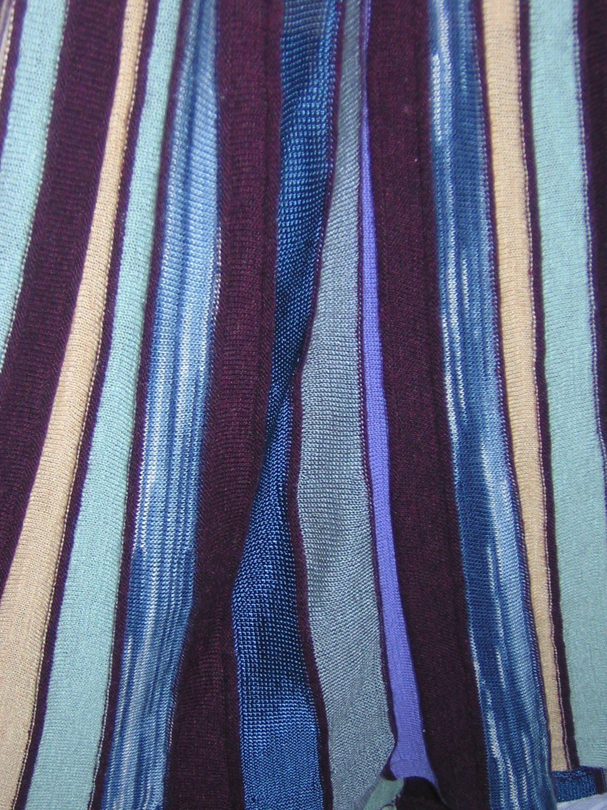 Women’s UNIQUE Blue Brown Cream STRIPED CUT FABRIC Cotton Blend DRESS S/M