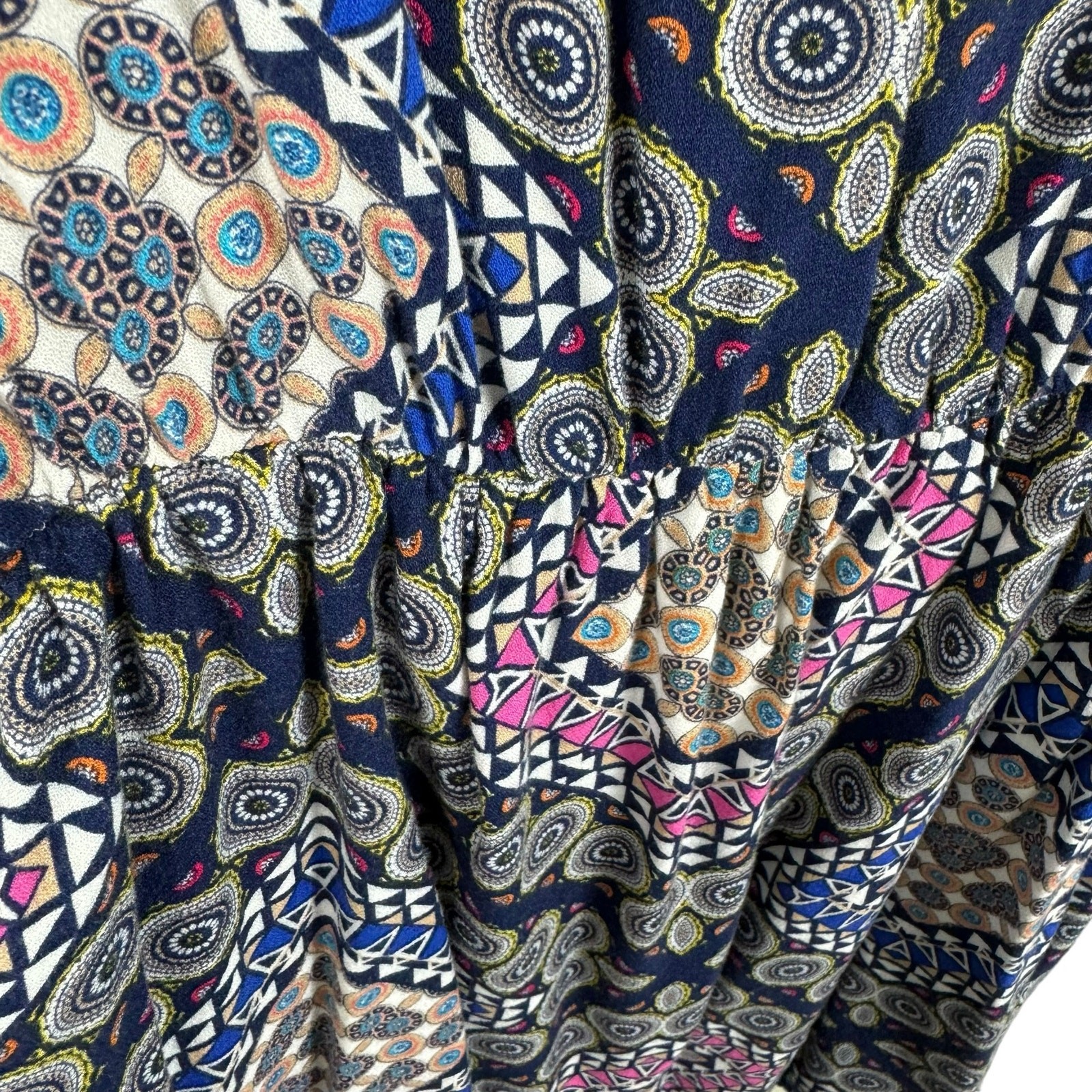 Renee C. Multicolor Lightweight Lined 3/4 Balloon Sleeve Mini Dress USA Size L