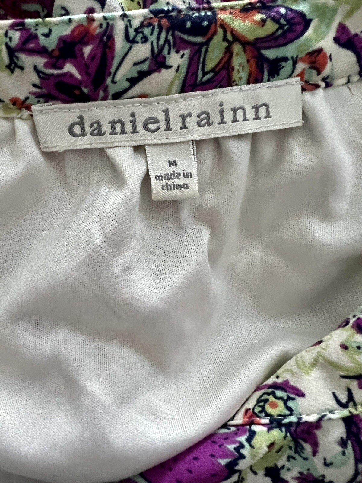 Daniel Rainn Anthropologie Boho Floral Print Size M Drawstring Waist 3/4 Sleeve
