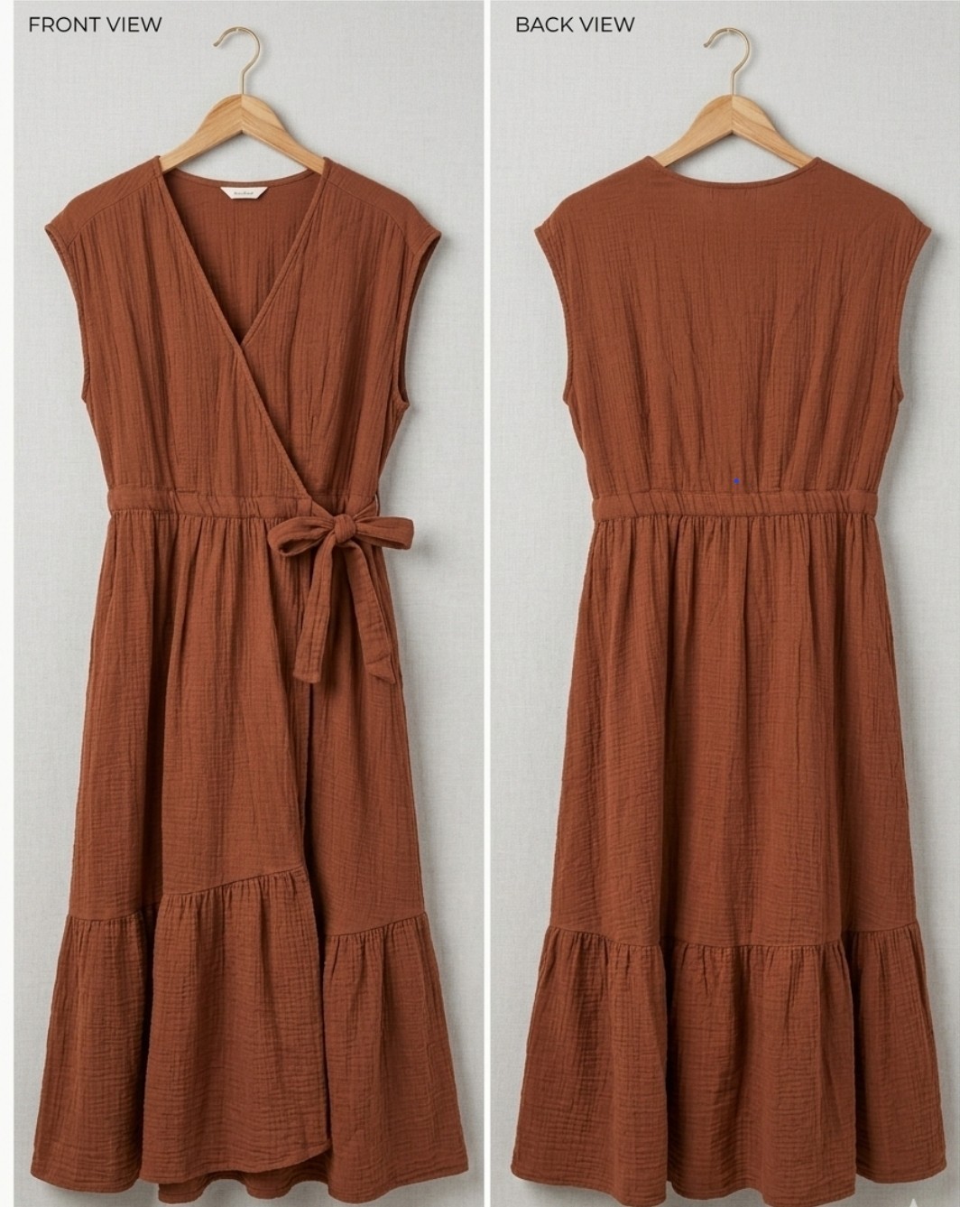 Universal Thread Women’s Medium Burnt Orange Short Sleeve Wrap Dress