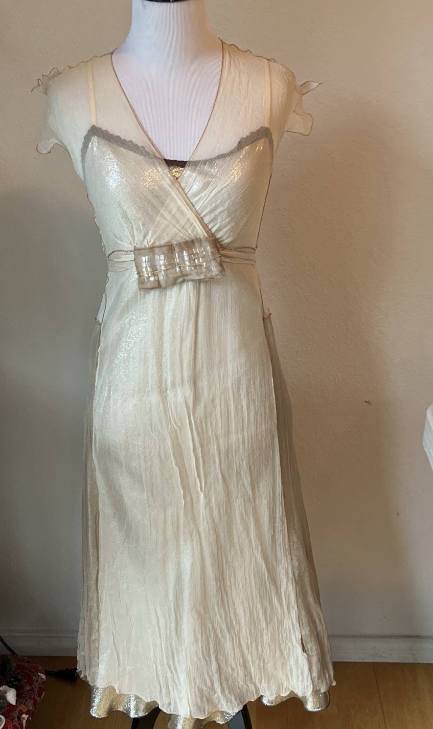 Vintage Rozae Nichols Dress 2 Layer Art To Wear 90s Y2K Size P Fairy Core