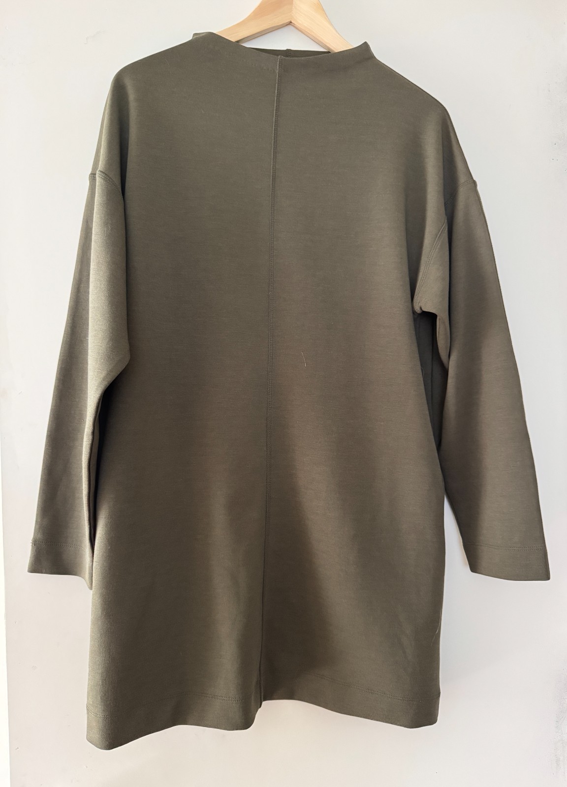 Prologue Relaxed Fit Knit Dress Long Sleeve Olive Green Size S with pockets