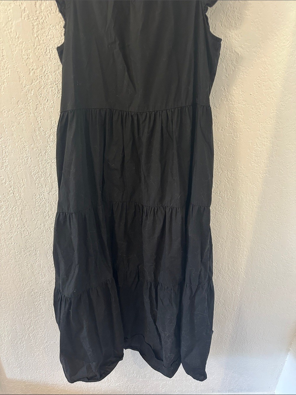 J. Crew Black Sleeveless Tiered Maxi Dress