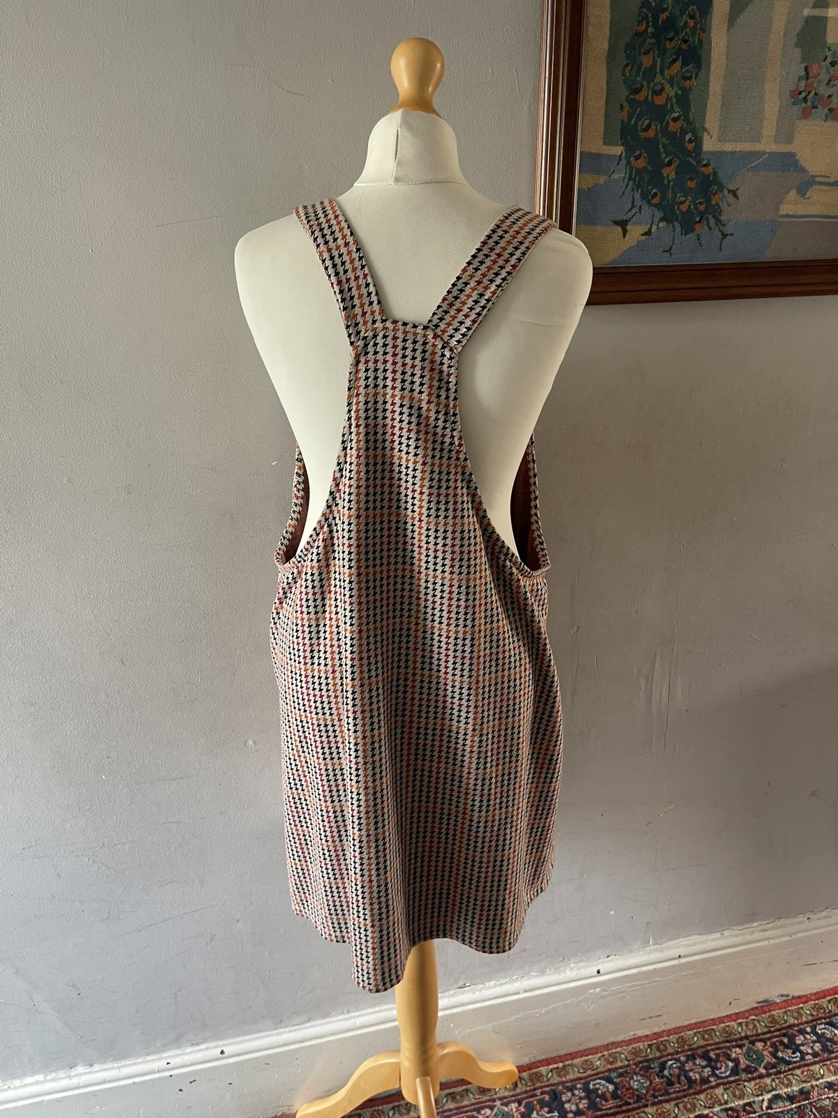 New Look Curve Women’s Stunning Houndstooth Pinafore Dungarees Dress Size 20