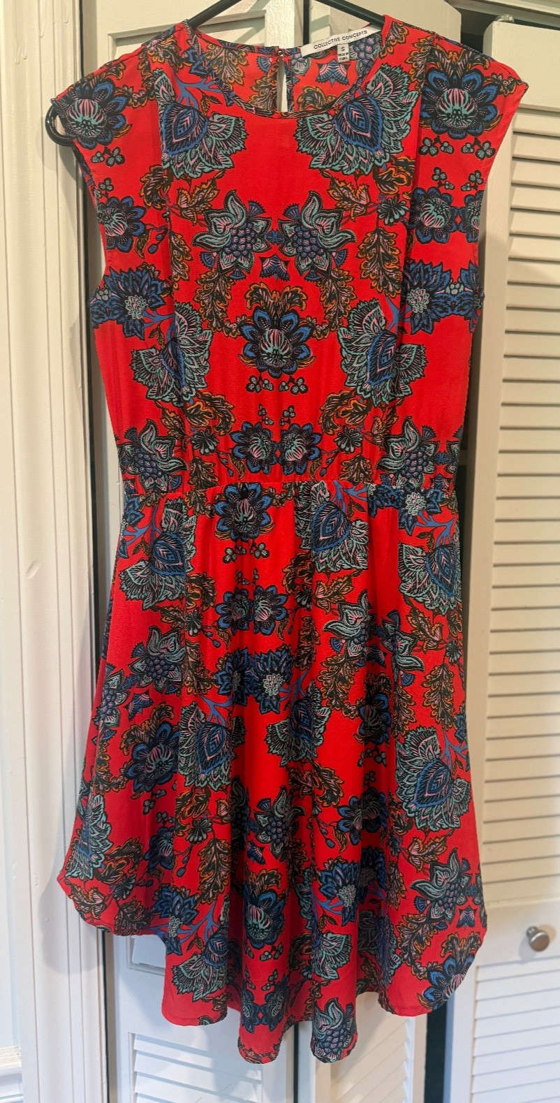 Collective Concepts boho print dress empire waist statement party colorful Small